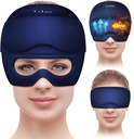 Migraine Relief Cap med Gel Eye Mask, Headache Relief Cap Ice Head Wrap Hot och Cold Therapy Hat, Migraine Cap Gel Cap för Headache Puffy Eyes Sinus och spänning Stress Relief (Blue)