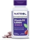 Natrol snabbt lösa vitamin D3 5,000 IE, kosttillskott för ben och gemensam hälsa, benstödstillägg, 90 tabletter, 90 dagars leverans