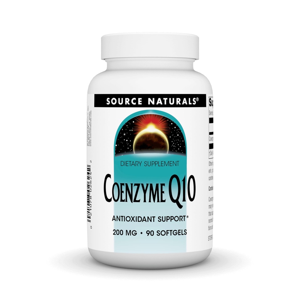 Källa Naturals Coenzyme Q10, Antioxidant Support*, för hjärta, hjärna, immunitet och leverstöd, 200 mg - 90 Softgels