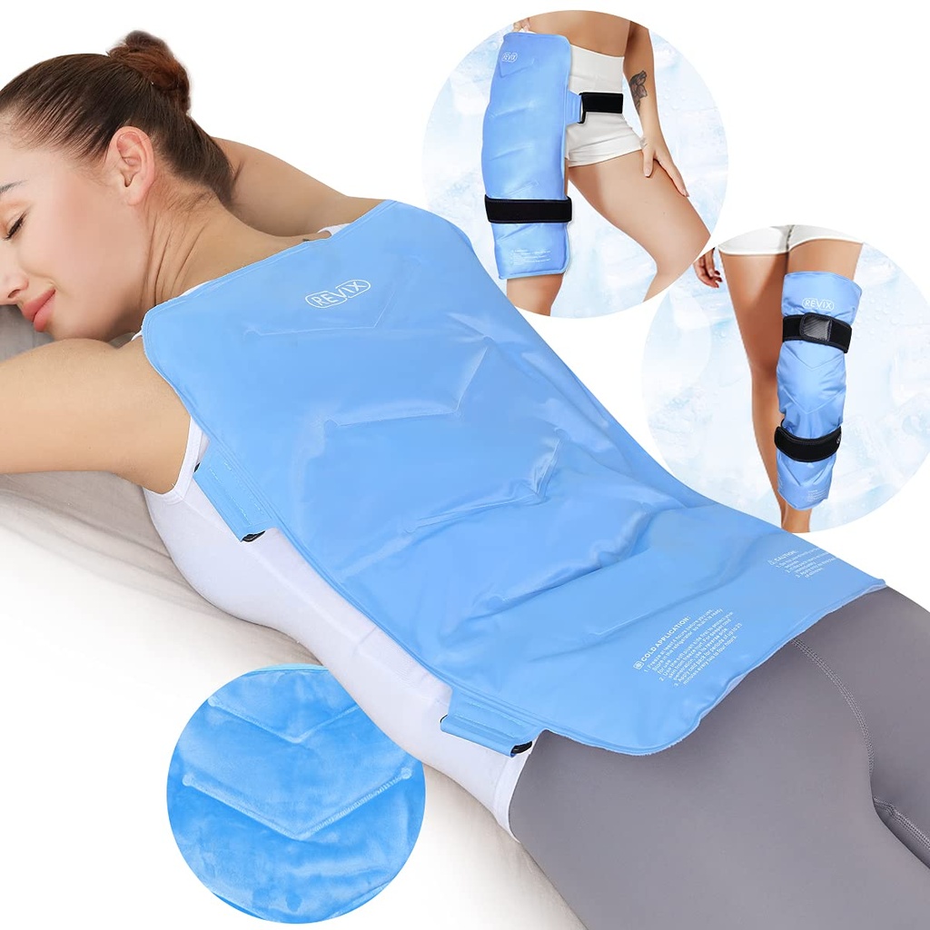 REVIX XXL Full Back Ice Pack Wrap, Återanvändbar Gel Cold Compress för Övre och Lägre Tillbaka, Långvarig Flexible Ice Pack för Muscle Fatigue, Soreness och Post-Workout Recovery