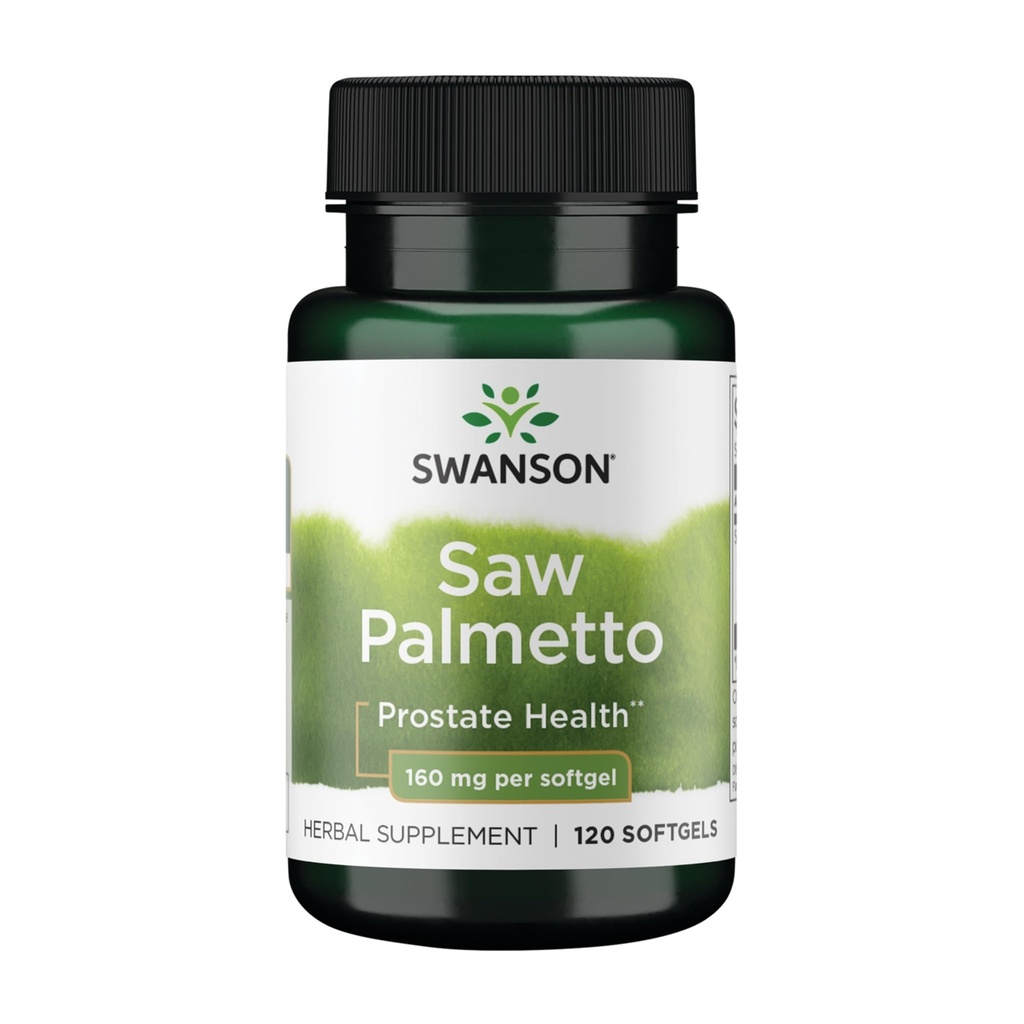 Swanson Saw Palmetto Män Prostate Health Hormone Support Urinary Health 160 Milligram 120 Sgels