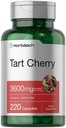 Horbäach Tart Cherry Extract Capsules | 3600mg | 220 piller | Icke-GMO, Gluten Free | Traditionella Herbal Supplement