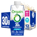 Orgain 30g High Protein Shake, Dairy Isolate Milk Protein, Vanilla Bean, 5g BCAAs, 1g Sugar Per Servering, Meal Replacement, Redo att dricka, Keto Friendly, Gluten-Free 11 Fl Oz (Pack av 12)