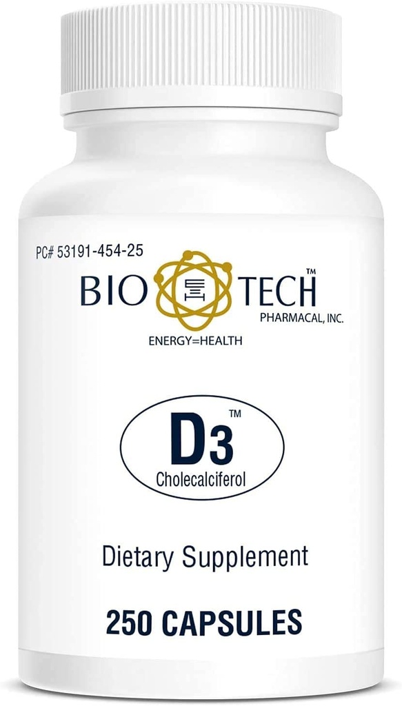 Bio-Tech Pharmacal Vitamin D3 (D3 1k IU, 250 greve)