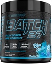 TC Nutrition Batch 27 Pre Workout Powder - 8g Citrulline, 3,5 g Beta Alanine, 2,5 g Betaine, 325mg koffein | Instant Energy, Focus, Pumps och styrka | Nitric Oxide Booster 20 sv (Blue Slushie)