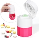 Multifunktion Medicine Crusher och Grinder för små tabletter, Fint pulver, Travel Pill Cutter med kopp och lagring