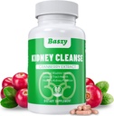 Kidney Cleanse Detox & Repair | Extra styrka 50:1 Cranberry Extract | 22-i-1 Njurhälsotillskott | Njurstöd Formel för njuråterställning | Njurdetox och Bladder Hälsa