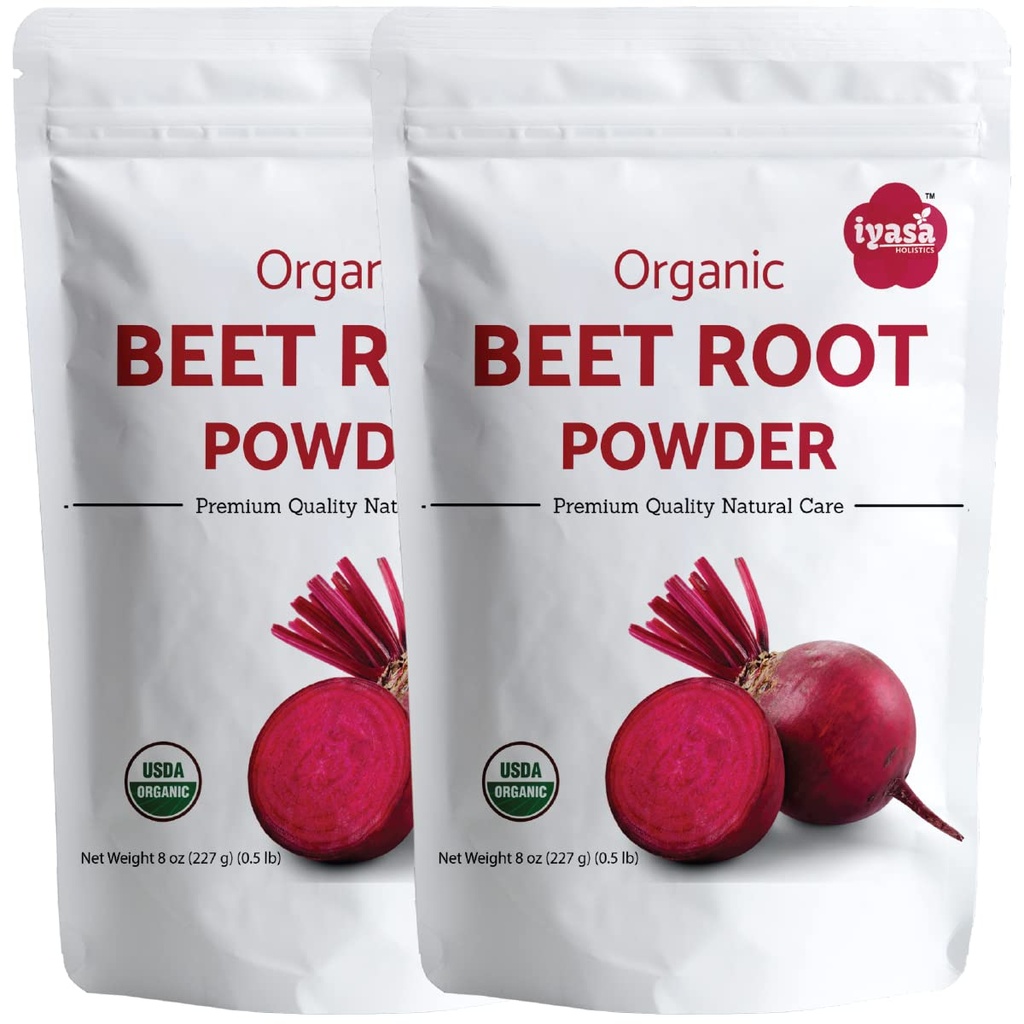 Iyasa Organic Beet Root Powder, Plant Based, Vegan, Gluten-Free, Beetroot Superfood för Baking och Cooking 1 lb 16 oz 453 gm