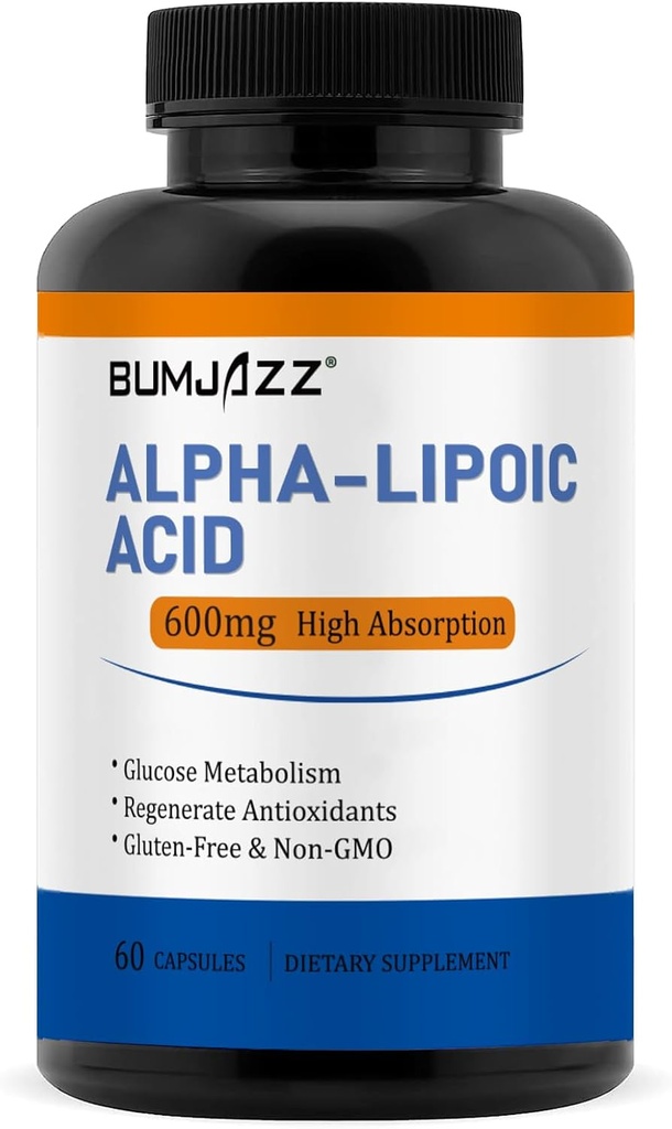 Alpha Lipoic Acid 600mg, hjälper till att stödja glukosmetabolism och regenerera antioxidanter icke-GMO - Glutenfri - Sojafri - 60 greve