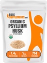 BulkSupplements.com Organic Psyllium Husk Powder - Psyllium Husk Powder för Baking, Fiber Supplement - Gluten Free, 1,4g per Servering, 1kg (2,2 lbs) (Pack av 1)