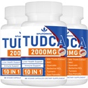 2000mg Tudca Liver Support Supplement, Tudca Bile Salt med mjölk Thistle och NAC, 180 kapslar för 90 dagar, stöd för lever, avgiftning, immunsystem