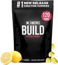 Xwerks bygger kreatin gummies för män och kvinnor, 120 greve, 100% ren kreatinmonohydrat, citron smaksatt muskelbyggnad Gummies 4g per servering, Pre Workout Anti Melting, 5000mg Total Kreatin