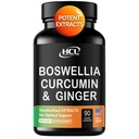Boswellia Curcumin Ginger Extracts Supplement - Starka 95% Curcuminoids Naturliga stödpiller för rörlighet och flexibilitet - Extra styrka Boswelia med gurkmeja Curcumin Organic Ginger Supplement