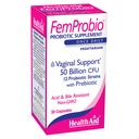 HealthAid FemProbio - Once-Daily Probiotic med prebiotisk fiber | 50 miljarder CFU | 30 vegetariska kapslar | Acid & Bile Resistant, Laktos, Gluten & GMO-Free