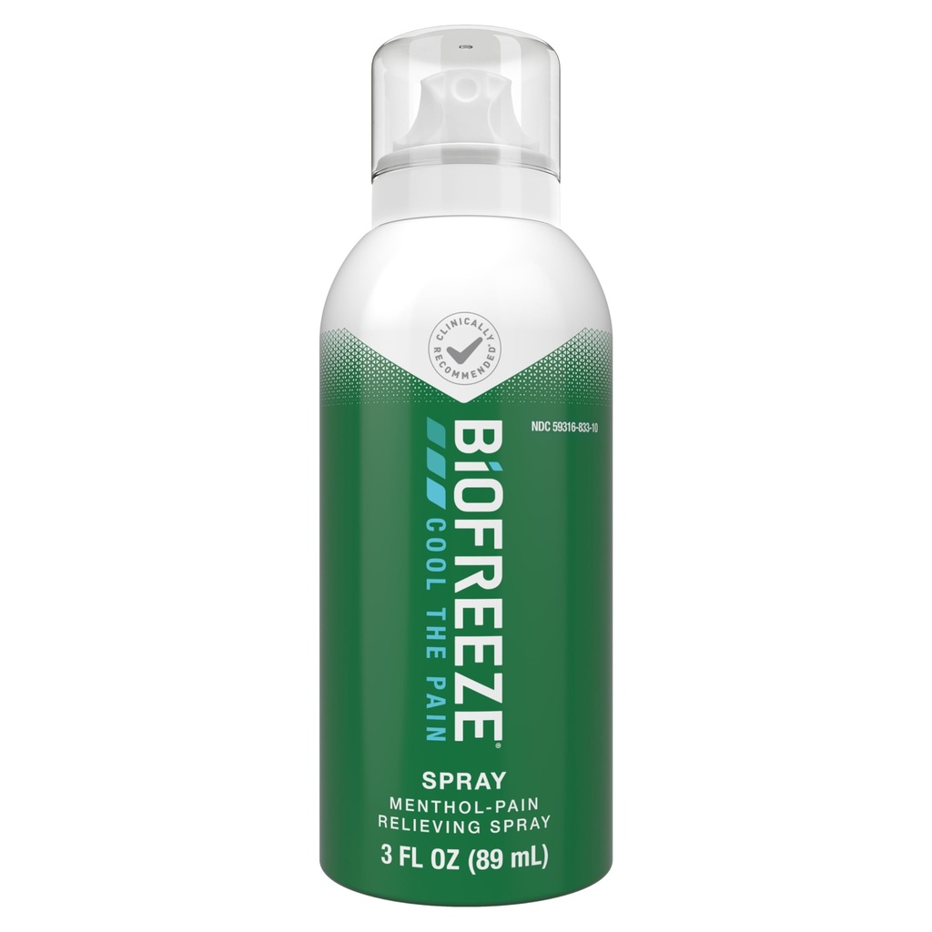 Biofreeze Pain Relief Spray, 3 oz. Aerosol Spray, Colorless