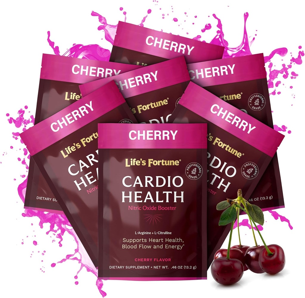 Life's Fortune L Arginine L Citrulline Supplement Powder - High Potency Nitric Oxide Supplement Booster med Natural Cherry Flavor (7 portioner (Pack of 1), Cherry)