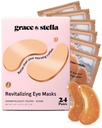 grace & stella Caffeine Under Eye Patches - Uppvaknande Eye Patches för Puffy Eyes och Dark Circles - Under Eye Mask Patches med Niacinamide & Hyaluronic Acid - Vegan, Cruelty-Free (Bronze, 24 Pairs)