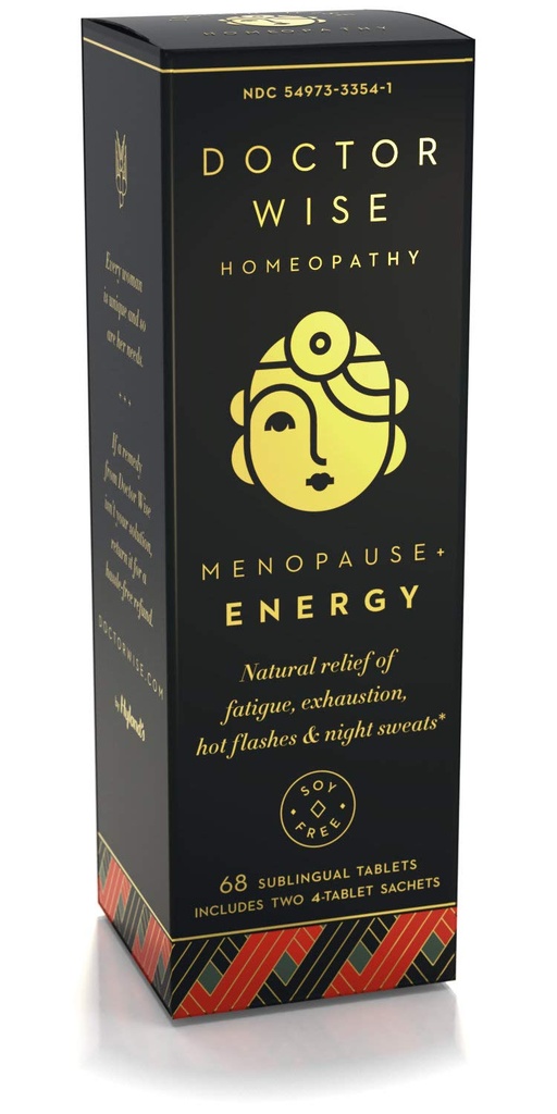 Hylands Menopause Natural Homeopathic Relief of Fatigue, Exhaustion, Hot Flashes och Night Sweats, Doctor Wise Menopause Energy, 68 Snabbupplösning tabletter