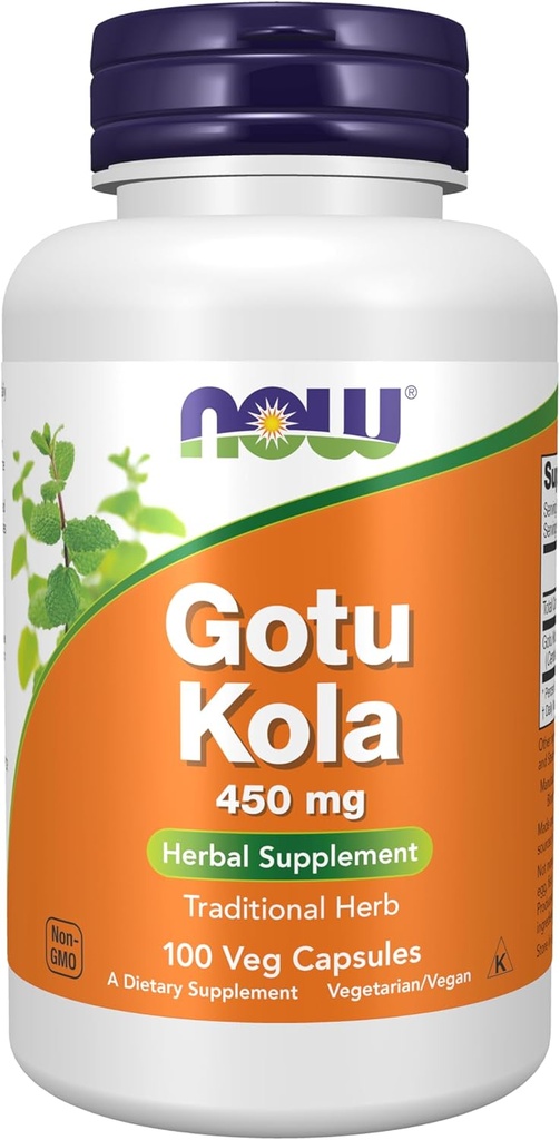 Nu livsmedelstillskott, Gotu Kola (Centella asiatica) 450 mg, Herbal Supplement, 100 Veg Capsules
