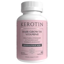 Kerotin Hair Growth Vitamins, Biotin Supplement, DHT Blocker, Collagen Stimulator, för Hair Loss Support, Nail & Skin Care, Inkluderar Saw Palmetto, Vitamin D3 & More - 60 Pills (1 Month Supply)