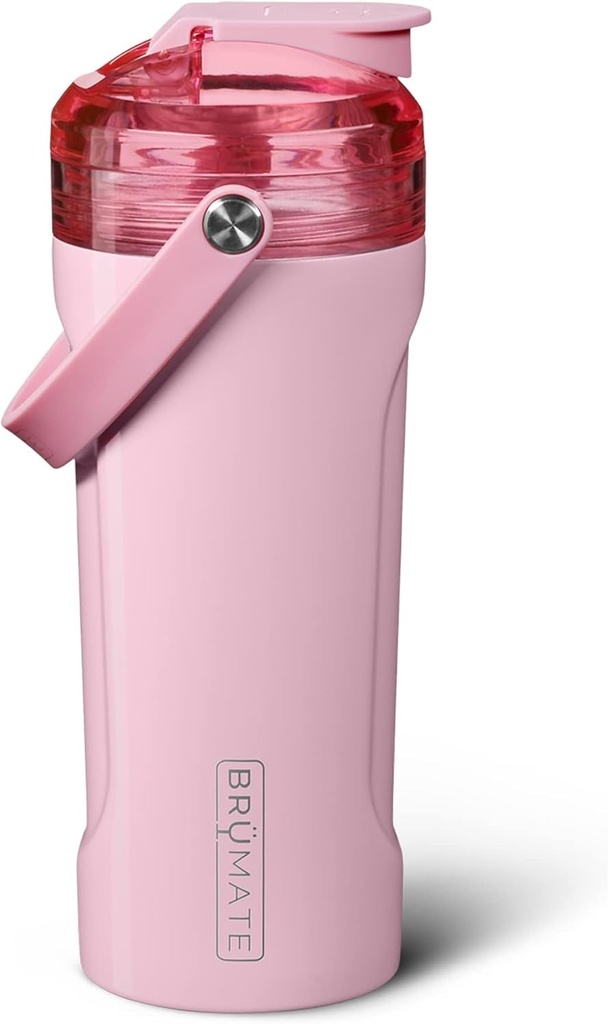 BrüMate MultiShaker Blender Shaker Bottle | 100% Leakproof Insulated Stainless Steel | Pre Workout och Protein Shaker Bottle för gym | 26oz (Blush)