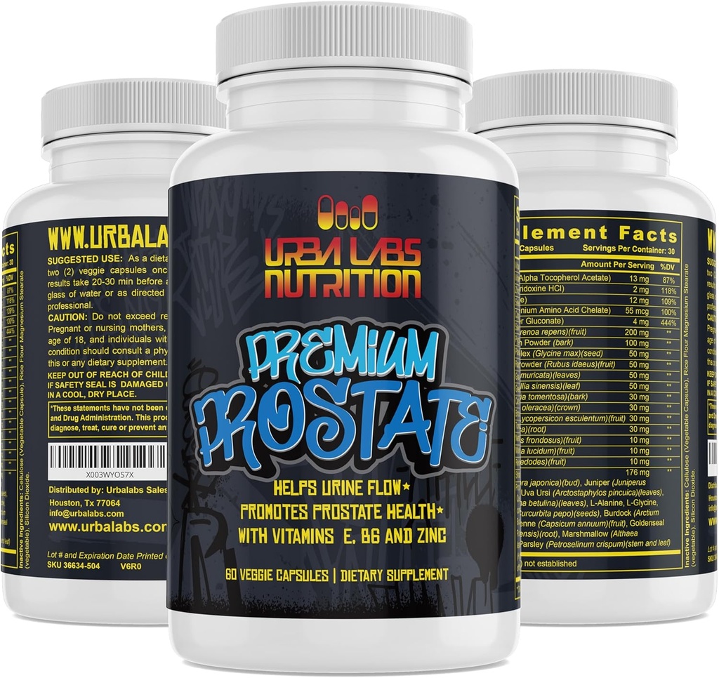 Urbalabs Premium Prostate Supplements Prostate Formel Saw Palmetto Natural Prostate Health Reduce Prostate Inflammation Urinary Tract Support Pumpkin Seed Maximal Styrka