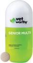 Vet Worthy Senior Multivitamin Chewable för hundar - Antioxidanter och näringsstöd - Dagligt stöd - Vitaminer, mineraler och enzymer - Lever smak Chewable för hundar - 60 tabletter