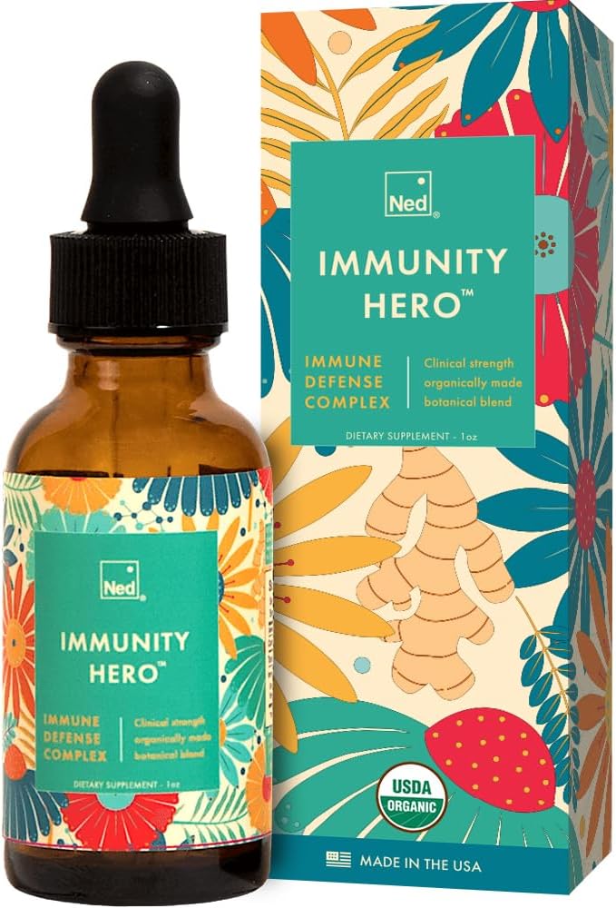 Ned Immunity HeroTM - Organisk, Herbal Immune Support Supplement för vuxna - Immune Booster med Echinacea och Astralagus
