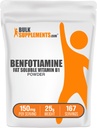 BulkSupplements.com Benfotiamine Powder -Vitamin B1 Benfotiamine Supplement, Fat Soluble B1 Vitamin - Gluten Free, 150mg per Servering, 25g (0,88 oz) (Pack av 1)