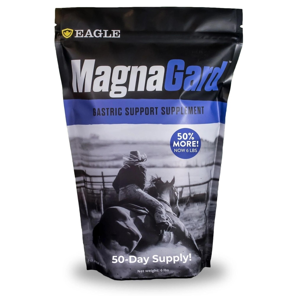 Gastric Support Supplement for Horses | Relieves Ulcers, Calming Supplement, Magnesium & Other Vital Minerals | Powder, 6 Pound Bag, 45-Day Supply | av Eagle Equine