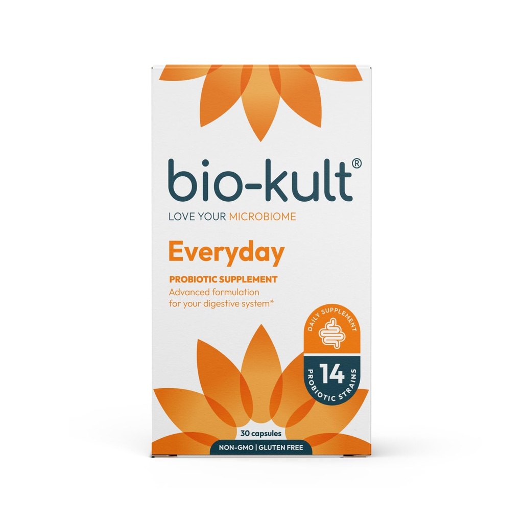 Bio-Kult Gut Health Probiotic Supplement, 14 Strains, Probiotics for Women & Men, Immune Support, Digestive Health, Shelf-Stable, Non-GMO och Gluten-Free, Capsules, 30 Count (Pack of 1)