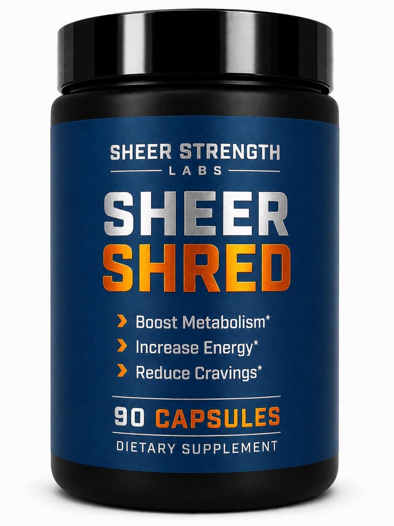 Sheer Strength Labs Burner för män - Clinically Backed Dose, Strongest Formel - Made in USA - Premium Blend of Rauwolscine, L-Carnitine, Capsaicin. 30 portioner