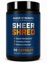Sheer Strength Labs Burner för män - Clinically Backed Dose, Strongest Formel - Made in USA - Premium Blend of Rauwolscine, L-Carnitine, Capsaicin. 30 portioner