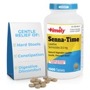 Timely Senna Time Laxative - 1000 greve tabletter - Naturliga grönsaksbaserade laxermedel för förstoppningshjälp, Gentle Overnight Relief och Stool Softener