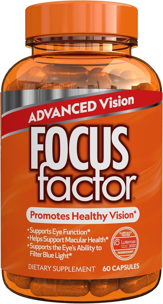 Fokusfaktor Advanced Vision Formel (60 Count) - Eye Vitaminer med vitamin C, Vitamin E, Lutemax® 2020 - Lutein och Zeaxanthin Supplement för Eye Health Support