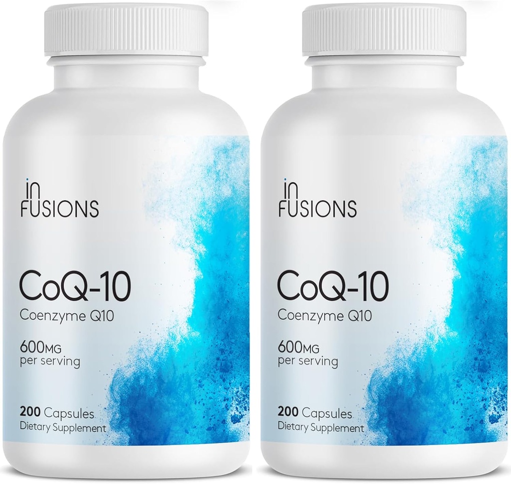 Infusioner Maximal Styrka Ren Q10 600mg 200 kapslar Hög Absorption Gluten Fri Icke-GMO (2)