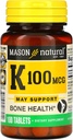 MASON NATURAL Vitamin K, 100 mcg, 100 tabletter