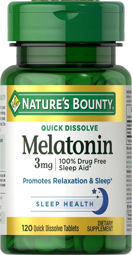 Naturens Bounty Melatonin tabletter, 3 mg, 120 greve