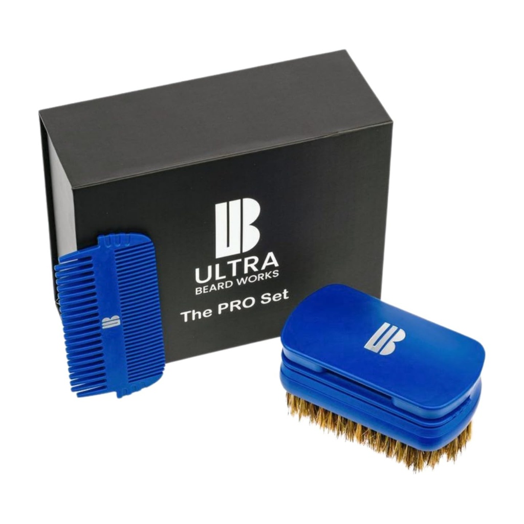 Magnetiserad "Pro" Beard Kit - Ultimate 3-i-1 Detachable Set med Mirror, Boar Bristle Brush och Two Combs