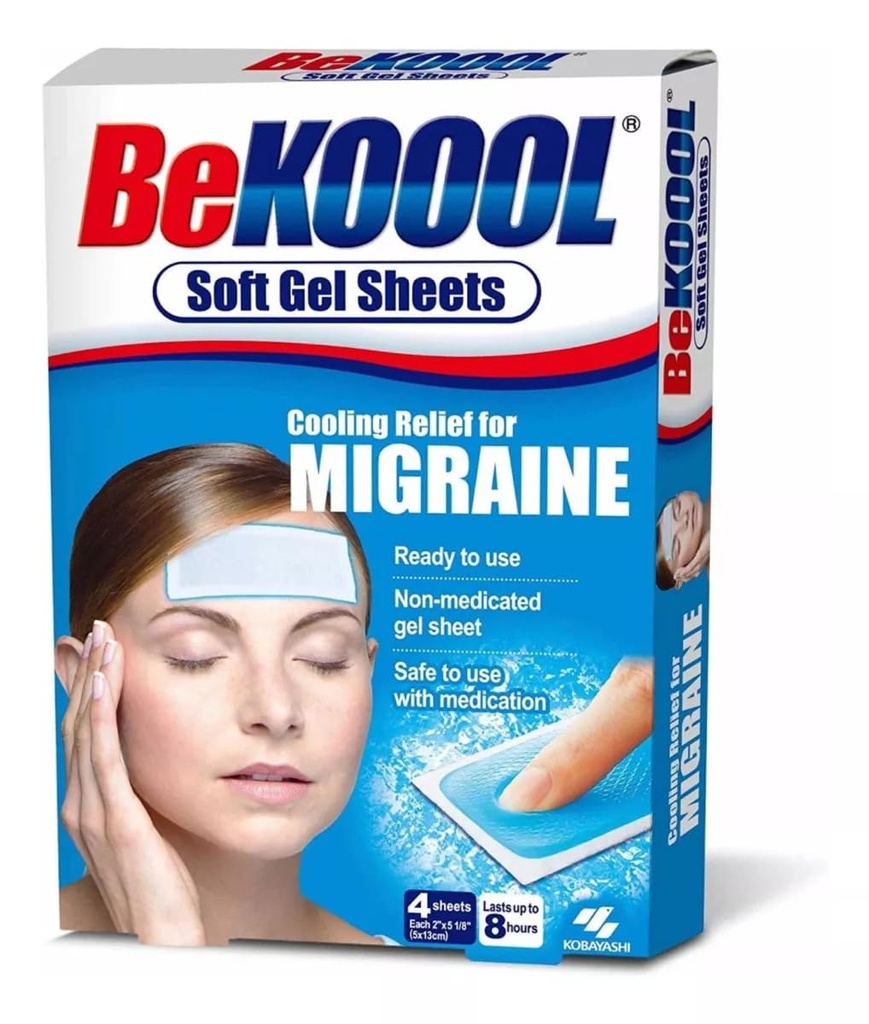 Var Koool Cooling Relief för Migraine, Soft Gel Sheets, 4 Sheets (Pack of 4)
