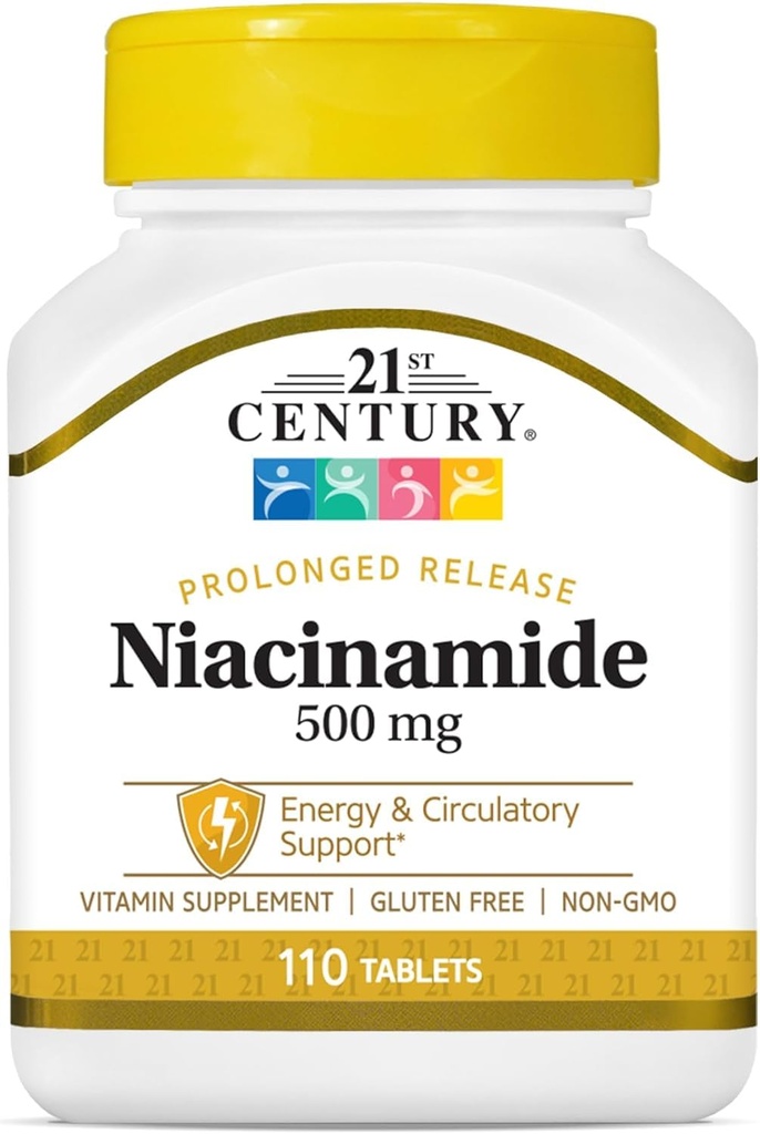 21: a århundradet Niacinamide 500 mg tabletter långvarig frisättning - 110 ct, pack av 2
