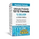 Naturliga faktorer Ultimate Probiotic 12/12 Formel - Digestive Health Support Supplement med probiotika - Immunity & Gut Health Support Supplement - 60 Vegetariska kapslar (60 portioner)