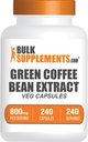 BulkSupplements.com Green Coffee Bean Extract Capsules - Green Coffee Bean Supplements, Green Coffee Bean Capsules - Green Coffee Bean 8000mg, Vegan - 1 kapsel per servering, 240 Veg Capsules