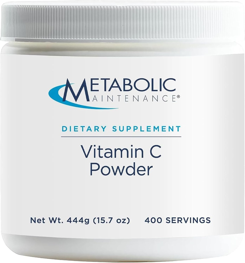 Metabolisk underhåll vitamin C-pulver - 1100 mg ren askorbinsyra antioxidant + immunstödstil - Easy Drink Add-in (15,7 oz / 400 portioner)