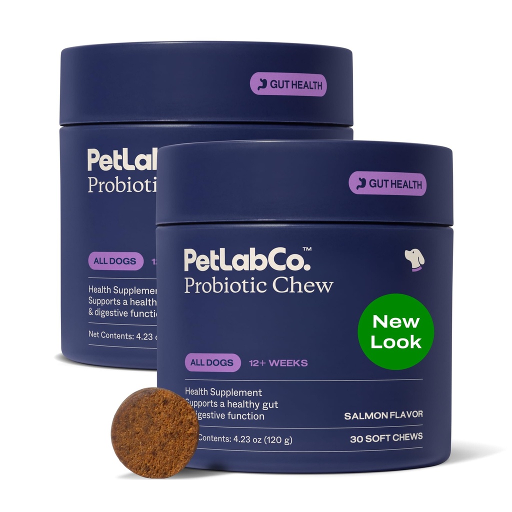 PetLab Co. Probiotics for Dogs, Support Gut Health, Occasional Diarrhea, Digestive Health & Seasonal Allergies - Salmon Flavor - Packaging May Vary - 30 Soft Chews Pack med 2