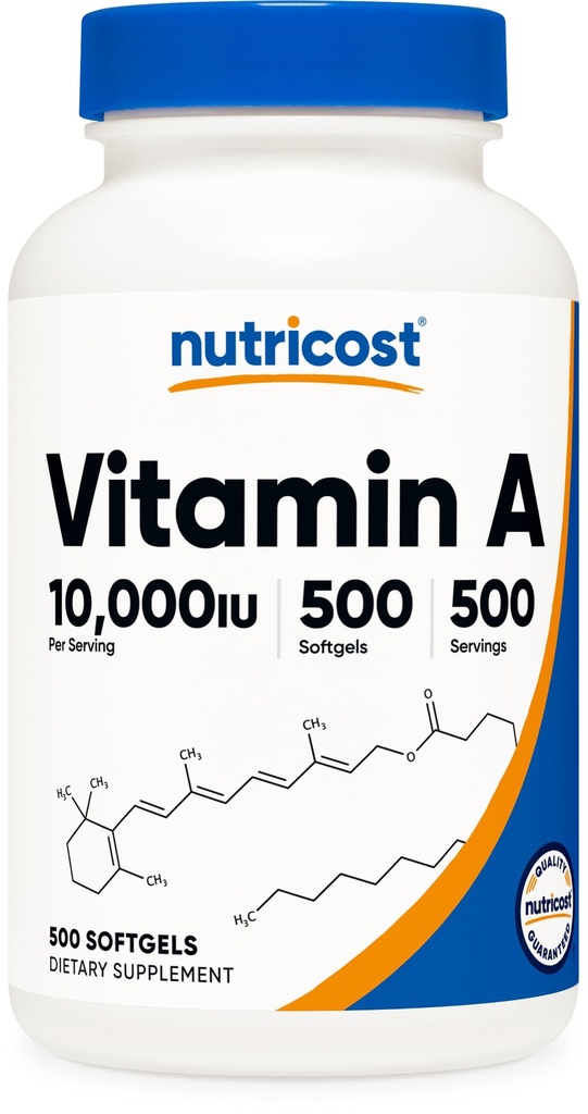 Nutricost Vitamin A 10.000 IE, 500 Softgel Capsules