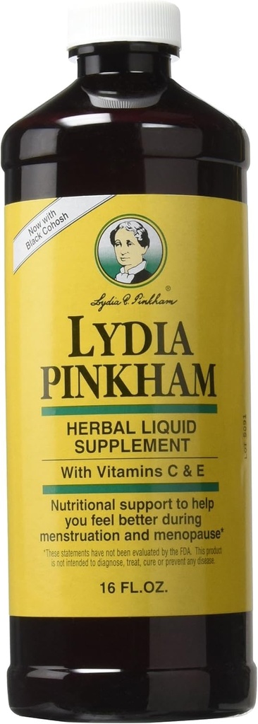 Lydia Pinkham Liquid Herbal Supplement för Menstruation och Menopause Support, 16 Ounce
