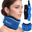 Atsuwell Neck Brace för Sleeping, Soft Cervical Collar for Support, Justerbar Neck Support Brace med Hot Cold Gel Packs Återanvändbar för Office Pressure, Trötthet, Blå