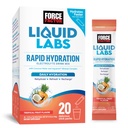 FORCE FACTOR Liquid Labs Electrolytes Powder Packets-Tropical Fruit-Hydration Packets för att göra elektrolytvatten, med 5 Essential Electrolytes, vitaminer, mineraler och antioxidanter, 20 Stick Packs