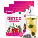 LULUTOX Detox Tea - Herbal Blend med Dandelion, Ginseng och Ginger - Stöder en hälsosam vikt, Digestive Health - Vegan, All Natural, Laxative-Free - Peach Flavor (3 Pack x 28 portioner)